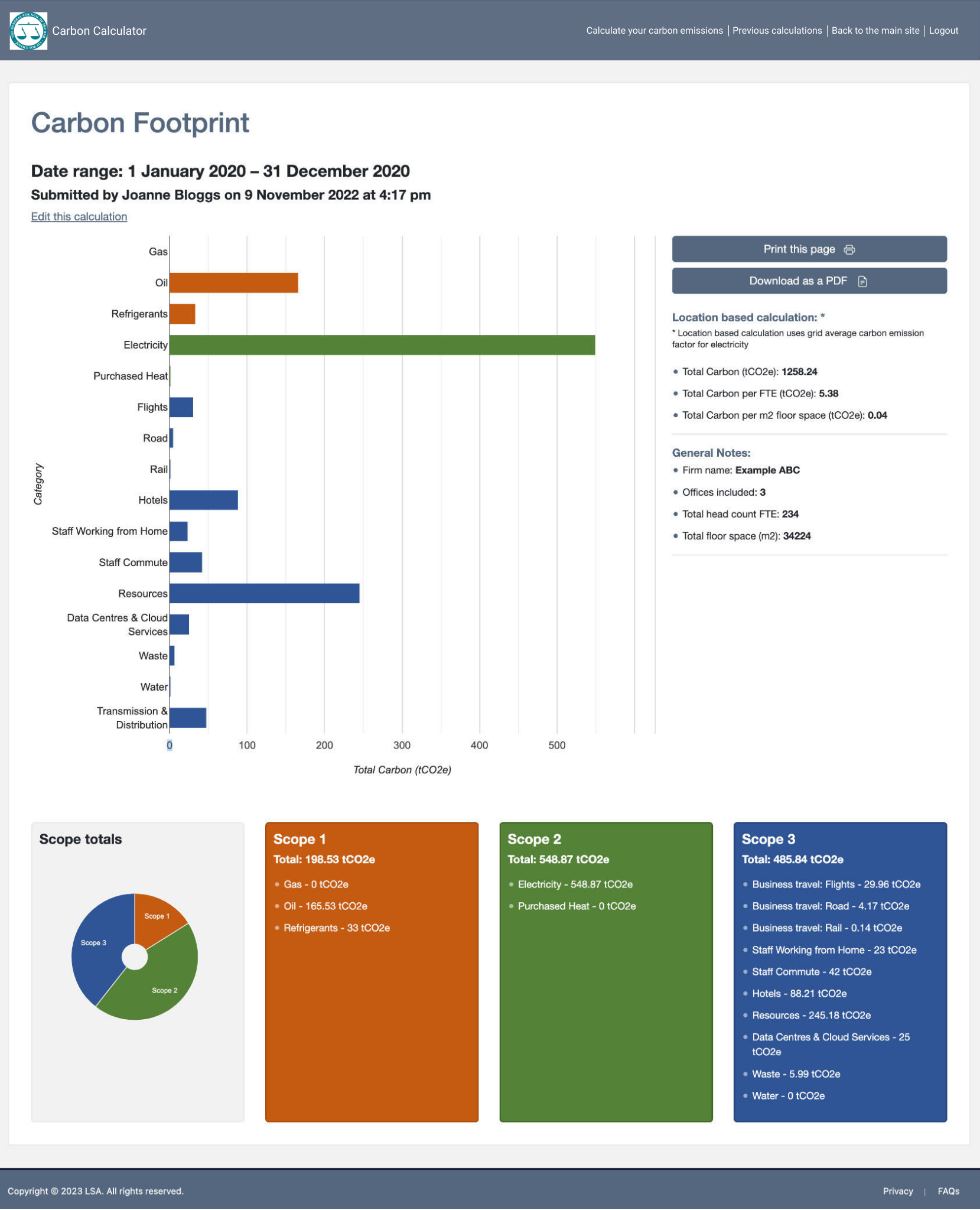 Carbon calculator