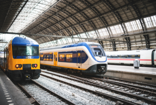 Photo of trains in a train station